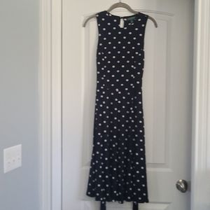 NWT sz 2 Ralph Lauren Navy polka dot dress